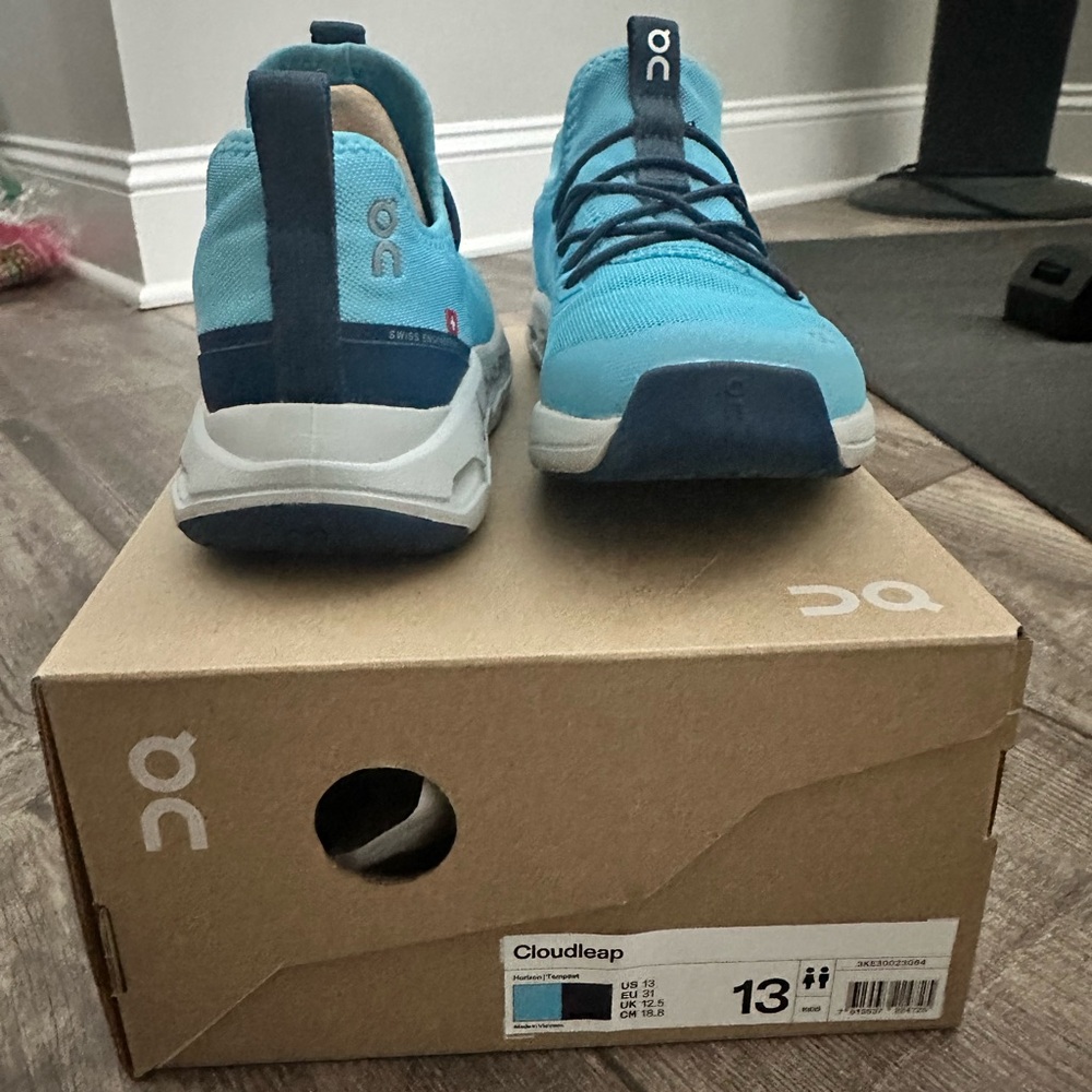 On Running Kids Cloudleap Blue Shoes